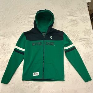 Kids Green Hooded Notre Dame Zip Jacket